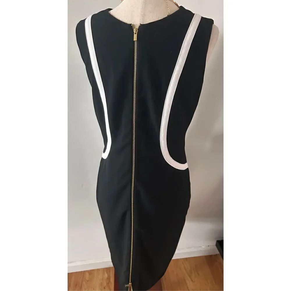 Calvin Klein, black and white classy work dress sleeveless